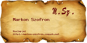Markon Szofron névjegykártya